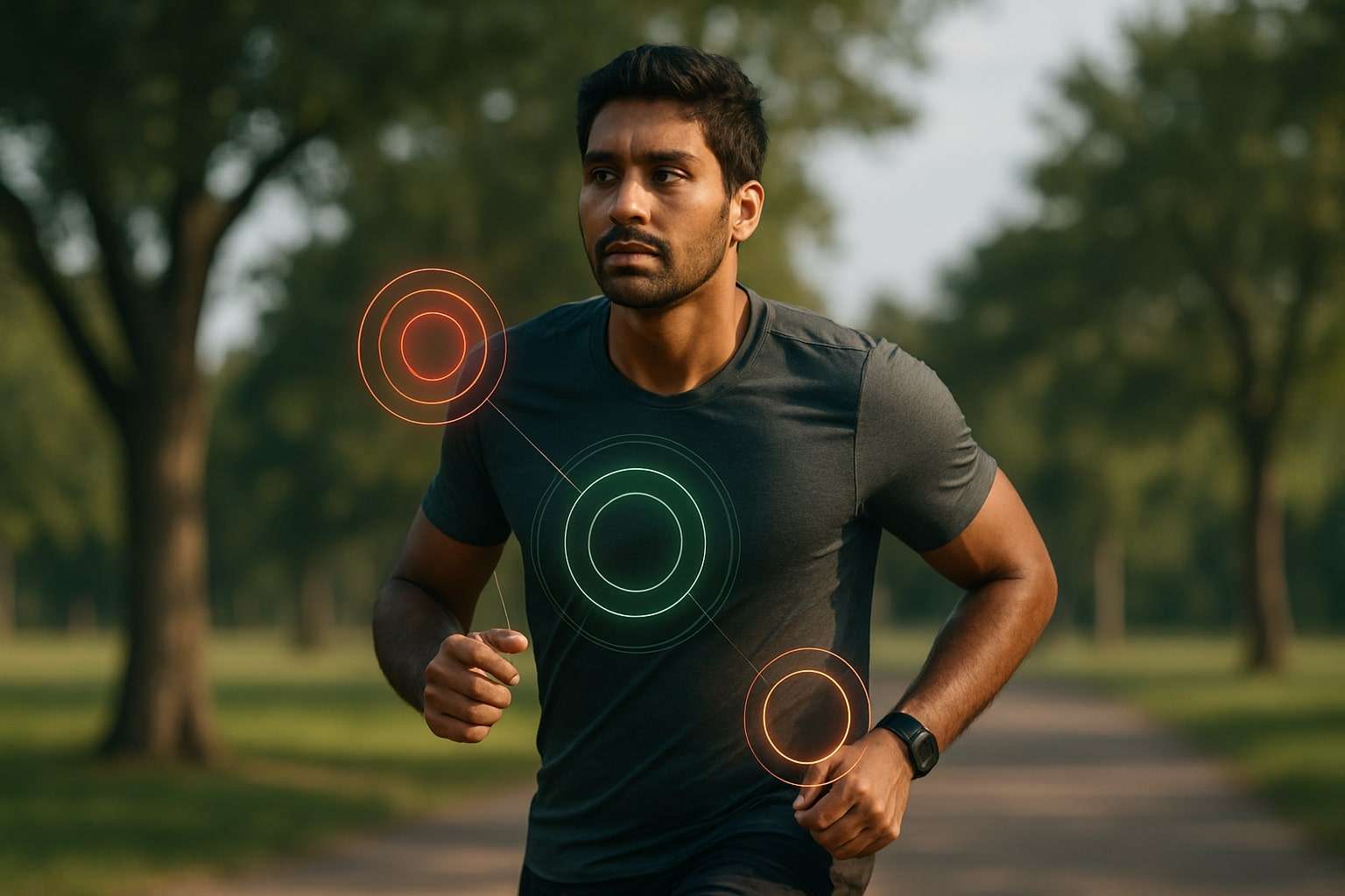 Person running in desert
